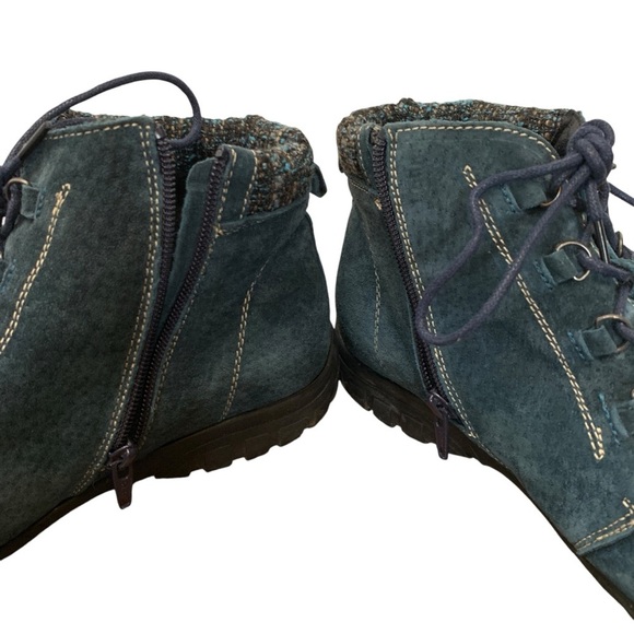 Propét Delaney Ankle Bootie Womens 11 Blue Teal Leather Full Zip Lace Up - Picture 9 of 10